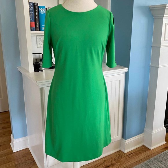 kelly green shift dress
